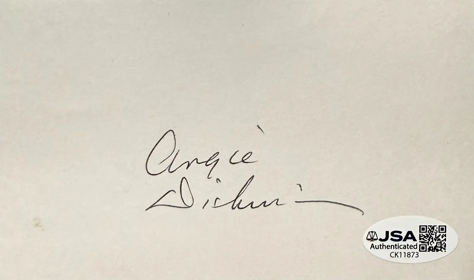 Angie Dickinson — ANGIE DICKINSON Signed Autographed 3 x 5 INDEX CARD POLICE WOMAN JSA CERTIFIED, изображение 3