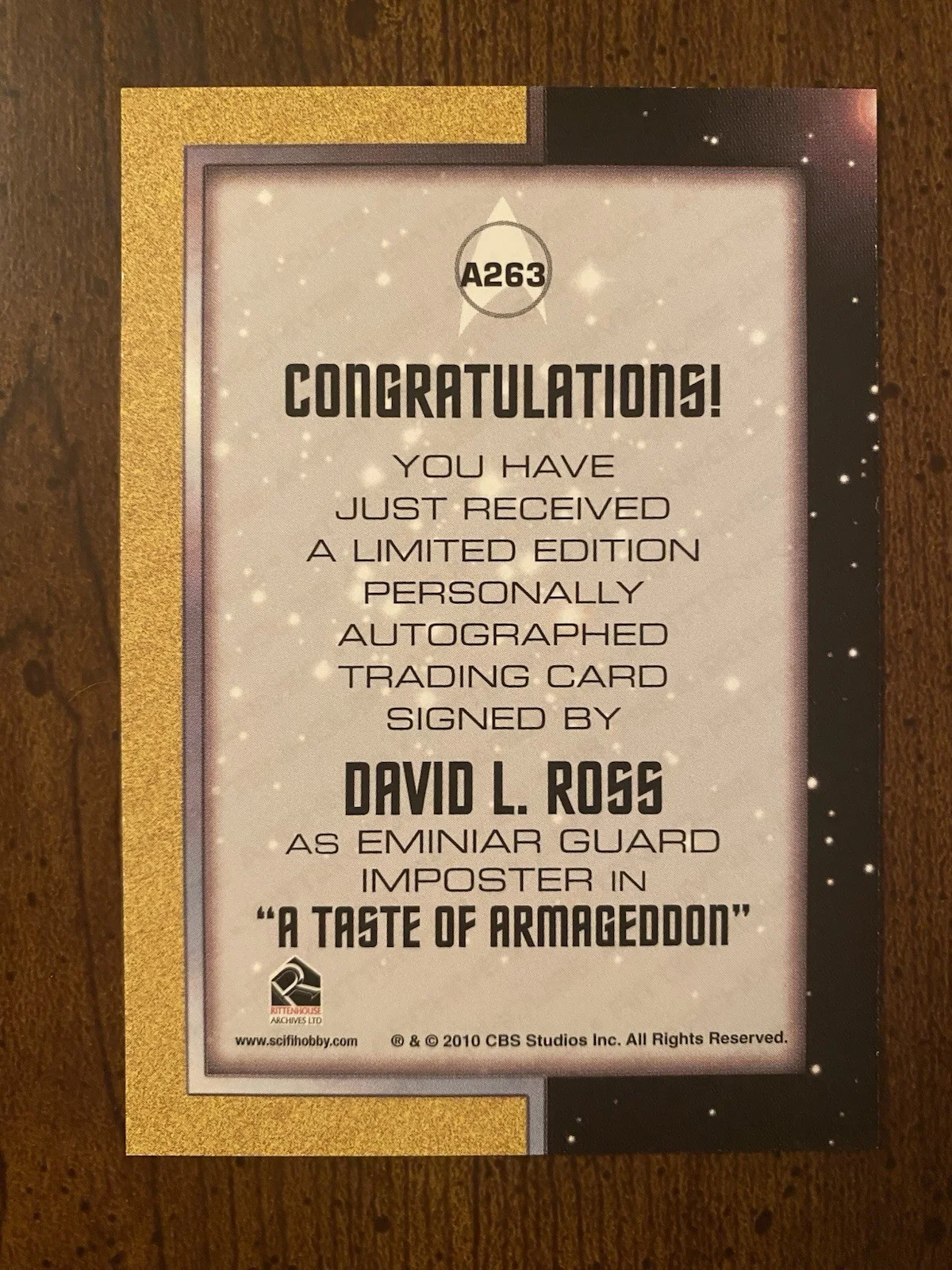 David L Ross — David L Ross Signed Autographed Star Trek The Original Series Trading Card Ritte, изображение 3