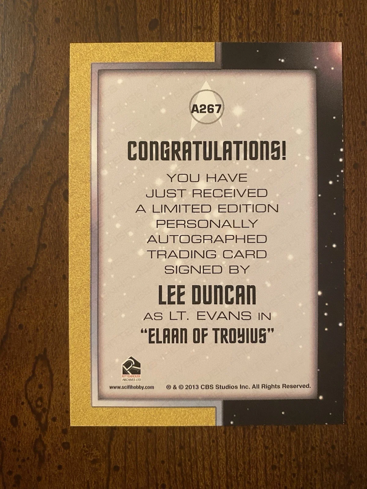 Lee Duncan — Lee Duncan Signed Autographed Star Trek The Original Series Trading Card, изображение 3