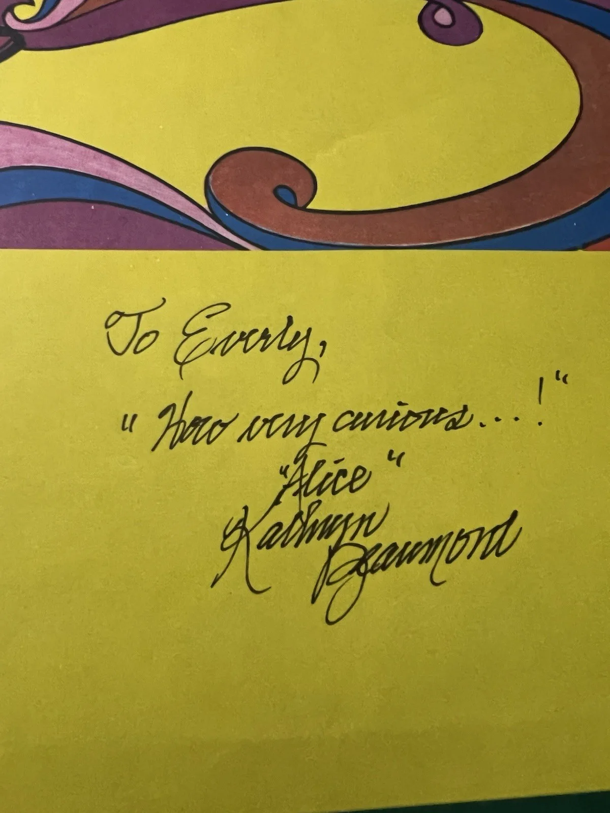Kathryn Beaumont Signed Alice In Wonderland Folded Daybill Poster!, изображение 2