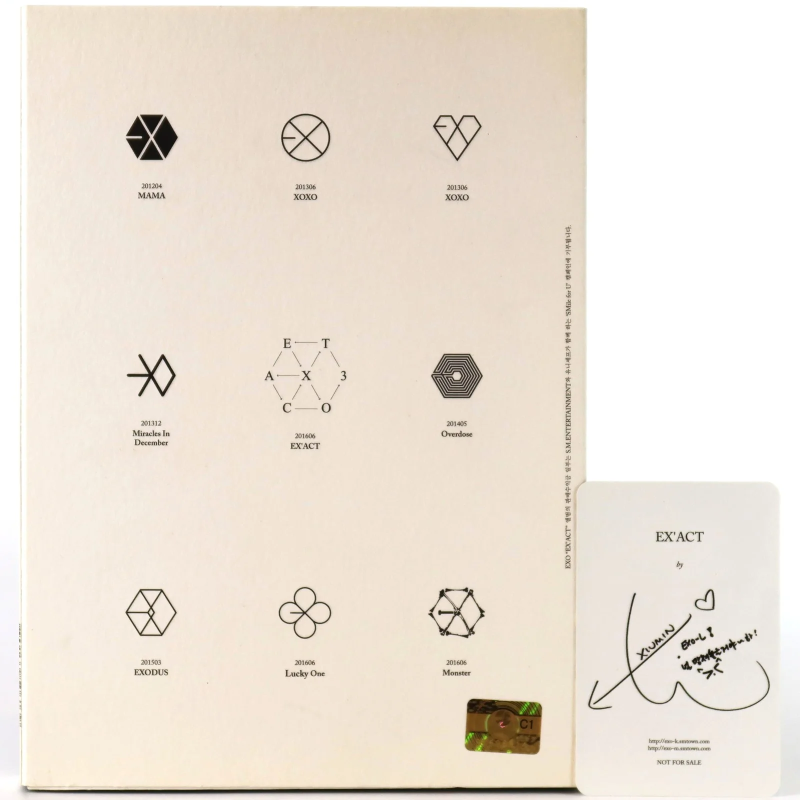 Exo - Ex'act [Lucky One Ver.] 3rd Album Xiumin Signed CD 2016 Exact, изображение 2