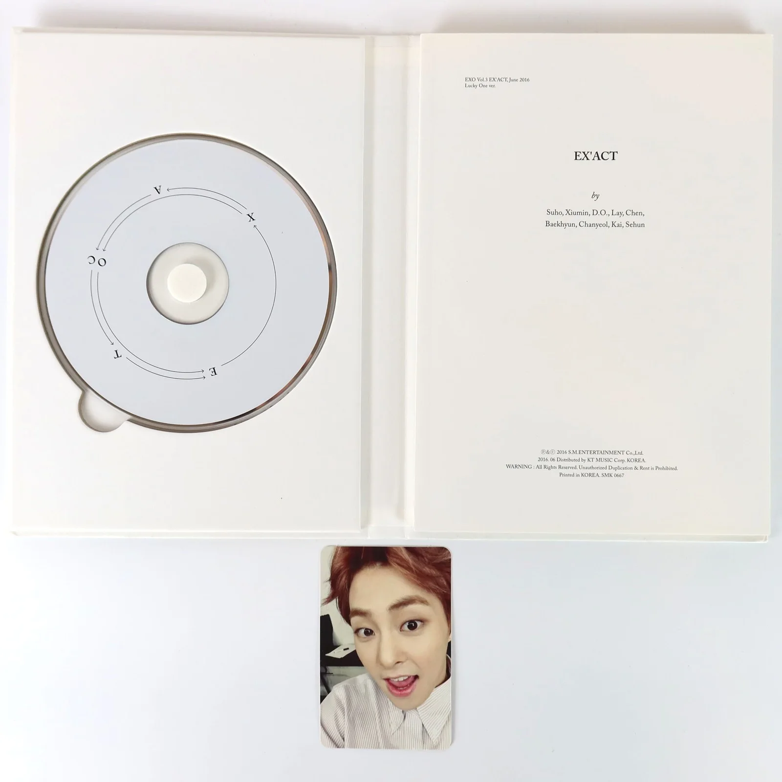 Exo - Ex'act [Lucky One Ver.] 3rd Album Xiumin Signed CD 2016 Exact, изображение 3