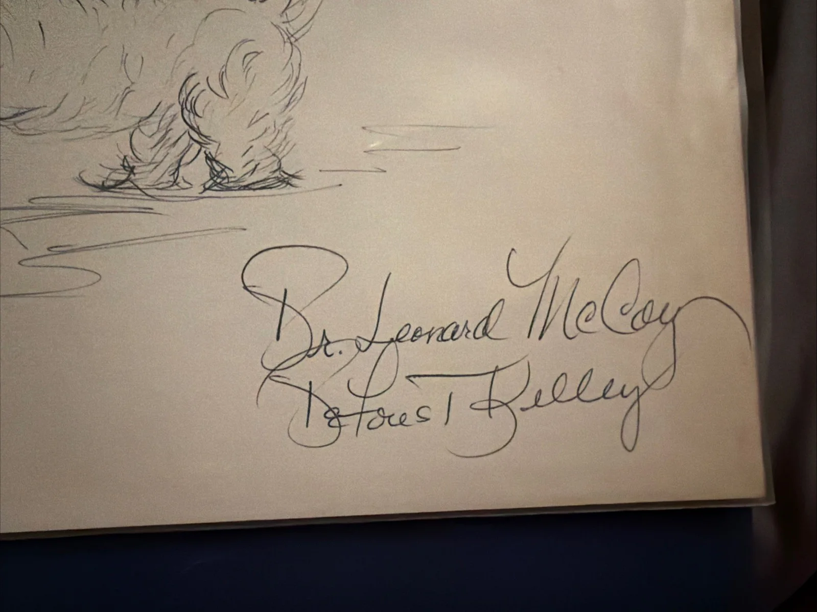 DeForest Kelley Original Dog Sketch Signed Leonard McCoy Star Trek TOS Autograph, изображение 2