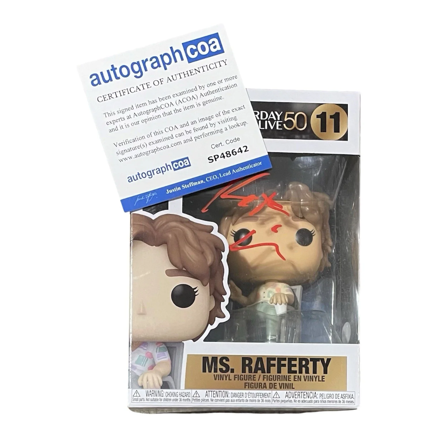 Kate McKinnon Signed Autographed Ms Rafferty Saturday Night Live Funko Pop ACOA, изображение 2