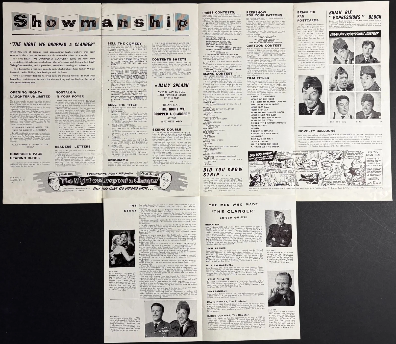 Night We Dropped a Clanger ORIGINAL Press Book + Synopsis Cecil Parker 1959, image 2