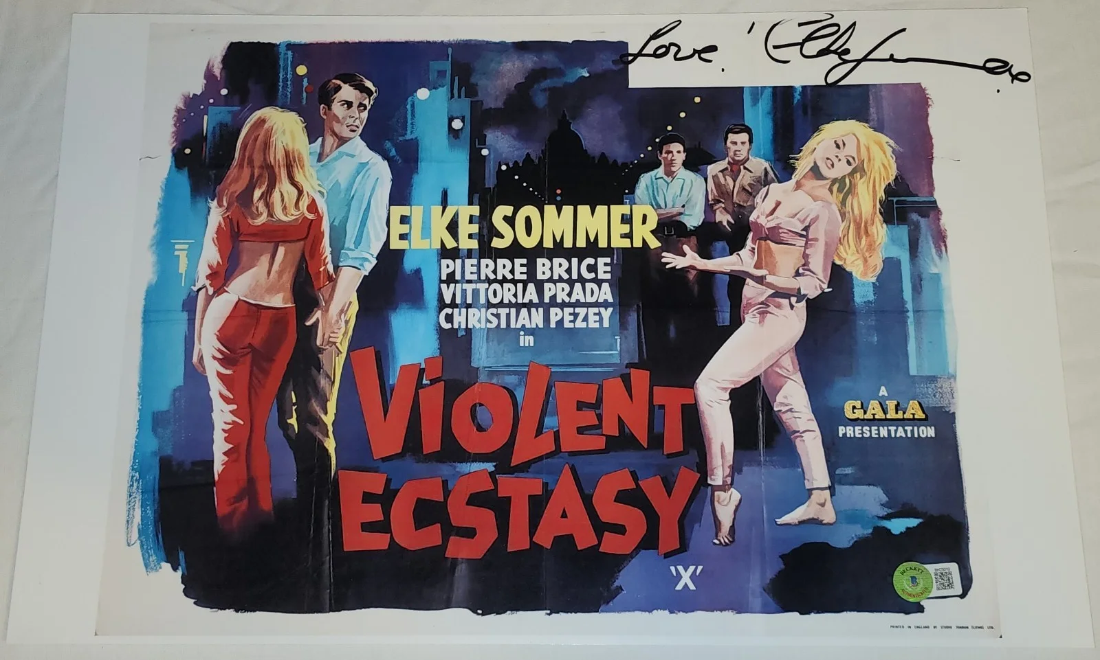 Elke Sommer — ELKE SOMMER SIGNED 11X17 PHOTO SWEET VIOLENCE SWEET ECSTASY VARIATION BAS COA
