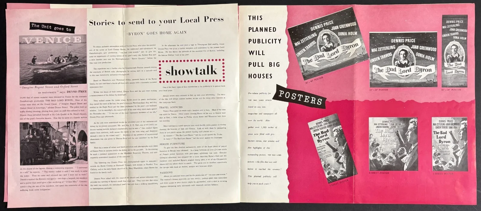 Bad Lord Byron ORIGINAL Film Press Book Dennis Price Joan Greenwood 1949, изображение 3