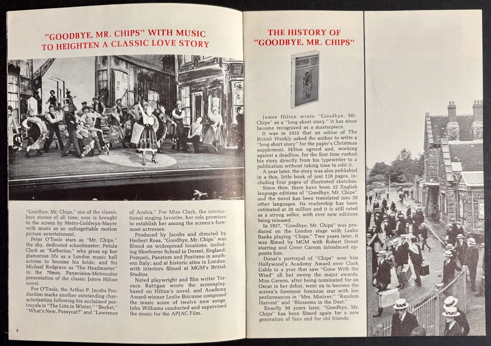 Goodbye Mr Chips ORIGINAL Film Press Book Peter O'Toole Petula Clark 1969, image 2