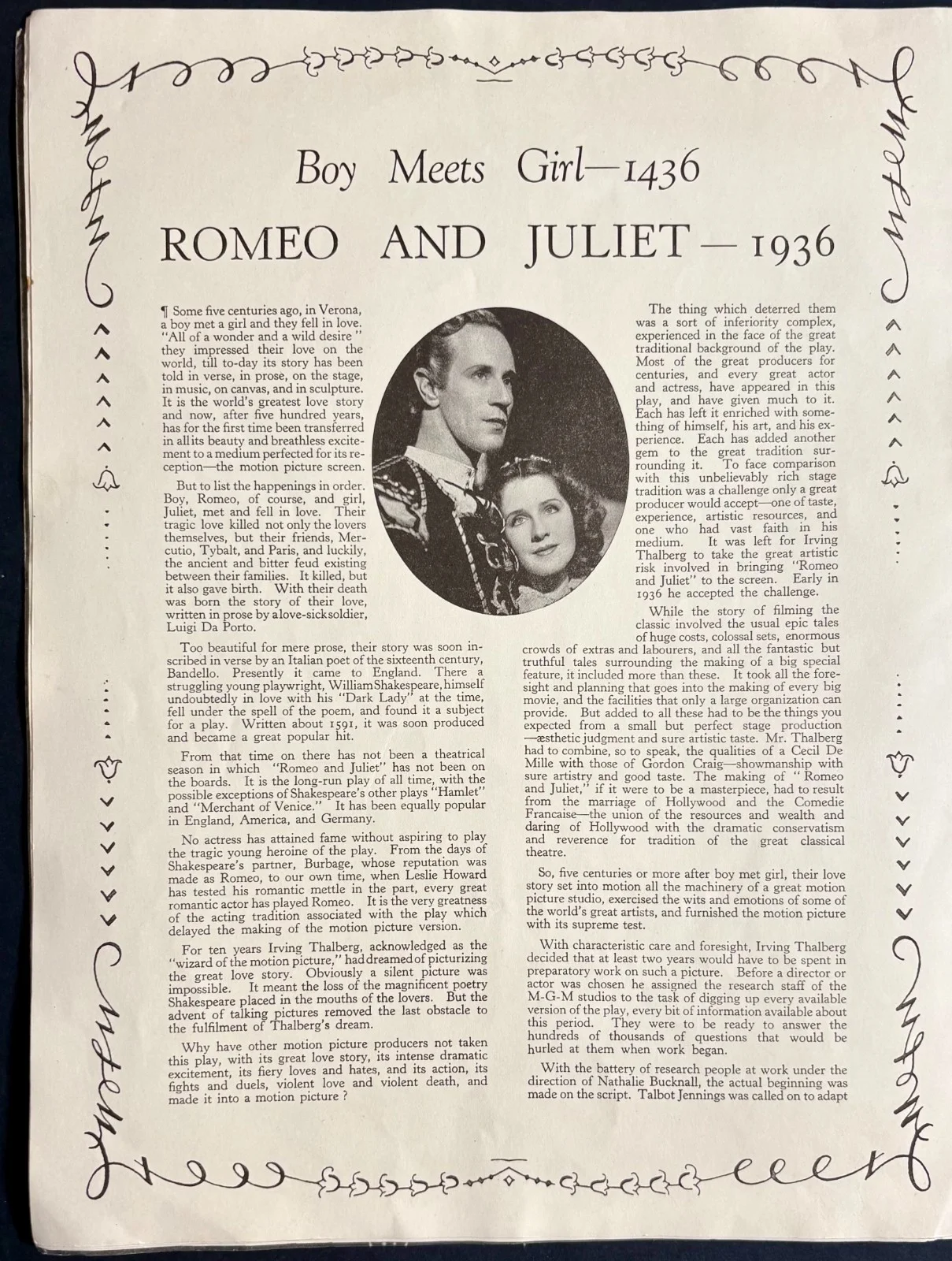 Romeo and Juliet ORIGINAL Film Press Book Leslie Howard Norma Shearer MGM 1936, изображение 5