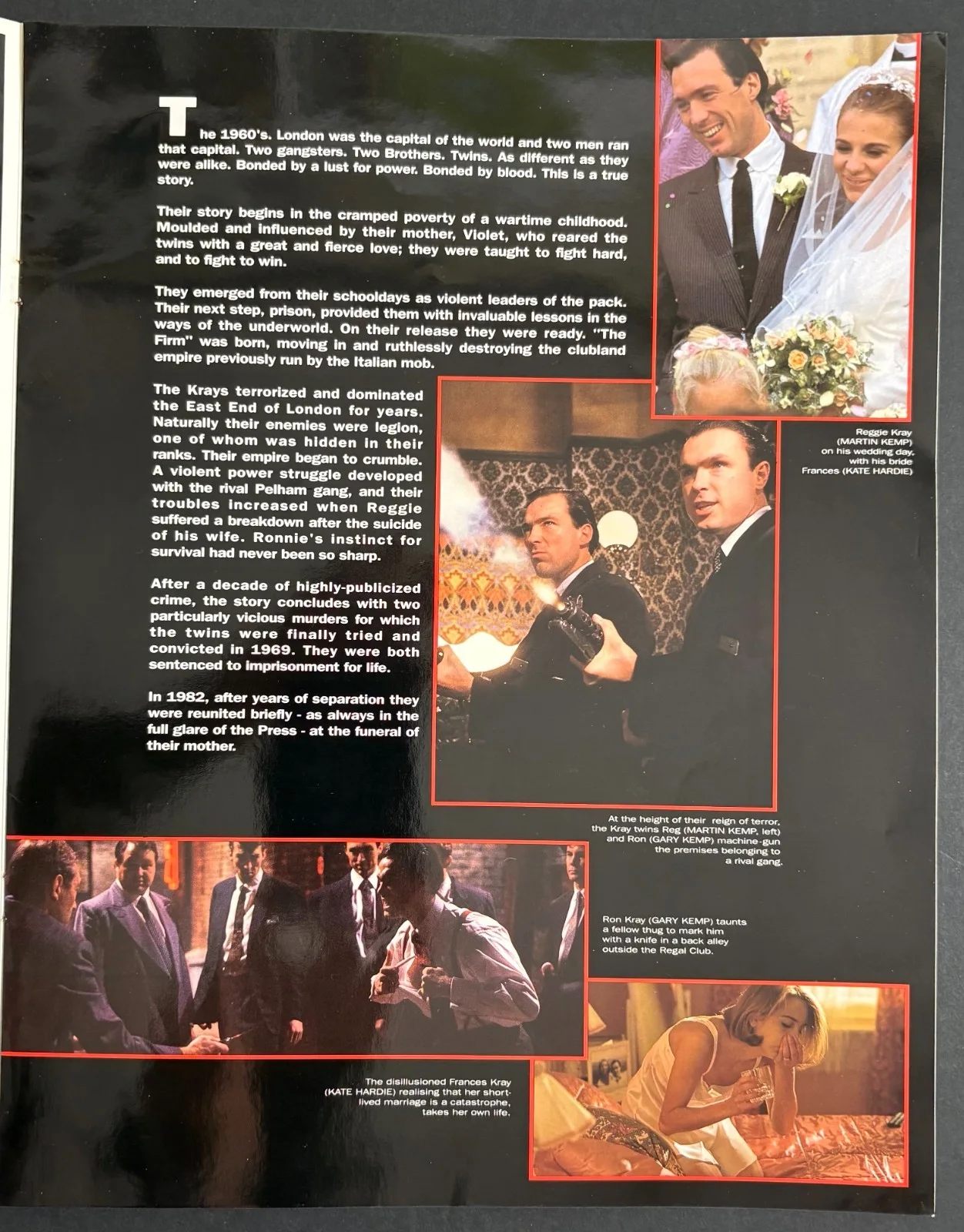 The Krays ORIGINAL UK Charity Premiere Brochure + Tickets Martin Gary Kemp 1990, изображение 3