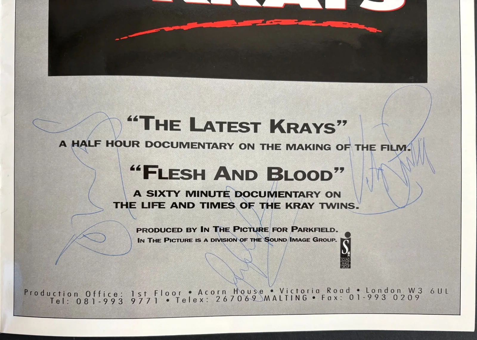 The Krays ORIGINAL UK Charity Premiere Brochure + Tickets Martin Gary Kemp 1990, изображение 5