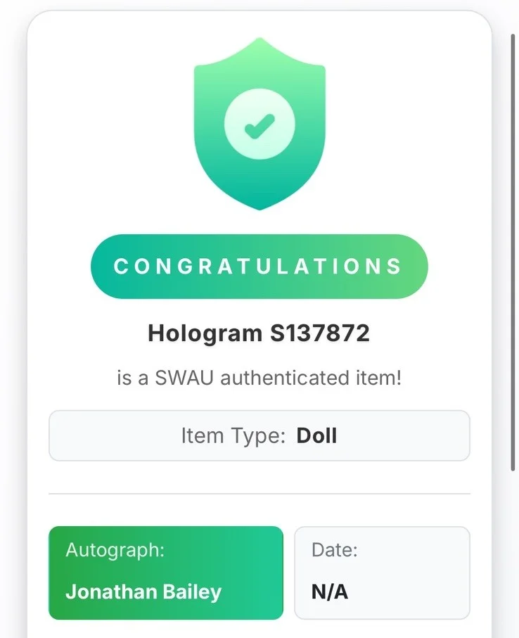 Jonathan Bailey — Jonathan Bailey Signed Autographed Fiyero Wicked Action Figure Doll SWAU COA!, image 5