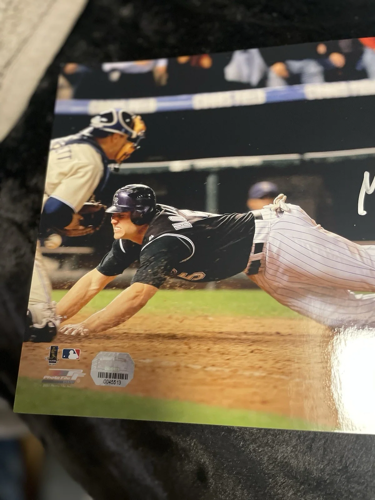 Matt Holliday sliding into homebase 8 x 10 photograph authenticated, изображение 3