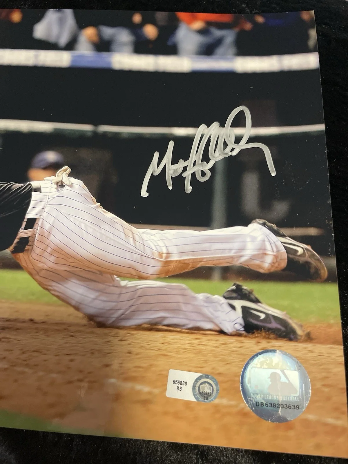 Matt Holliday sliding into homebase 8 x 10 photograph authenticated, изображение 4