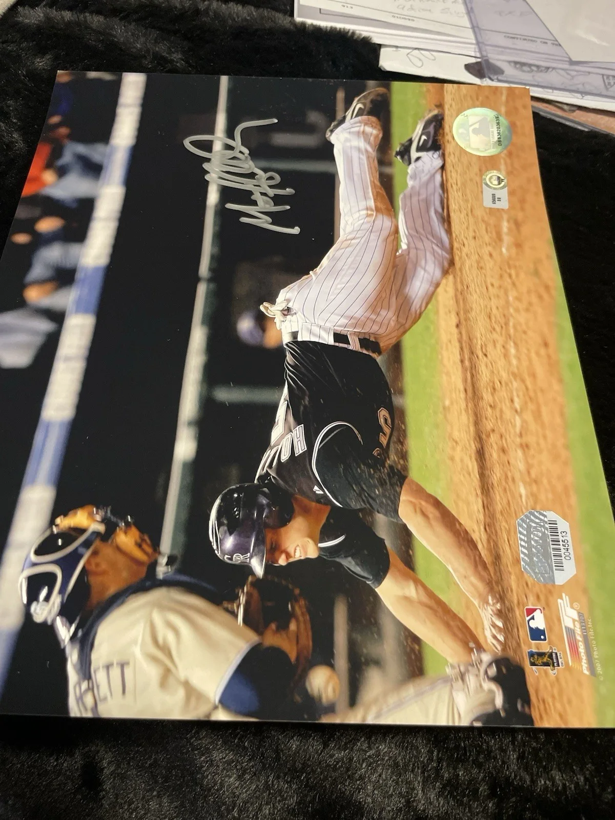 Matt Holliday sliding into homebase 8 x 10 photograph authenticated, изображение 5