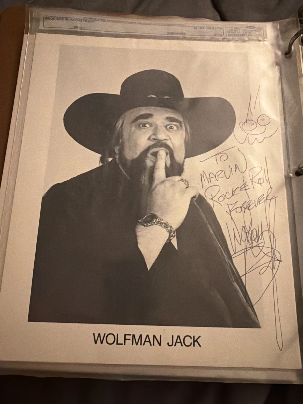 Wolfman Jack Signed Photo Autograph – Rock & Roll Forever Inscription, image 3