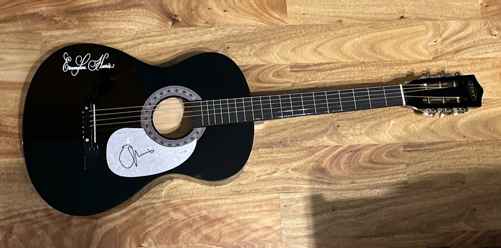 EMMYLOU HARRIS SIGNED FULL-SIZE BLUE GUITAR COUNTRY STAR ACOA AUTO Country Star, image 2
