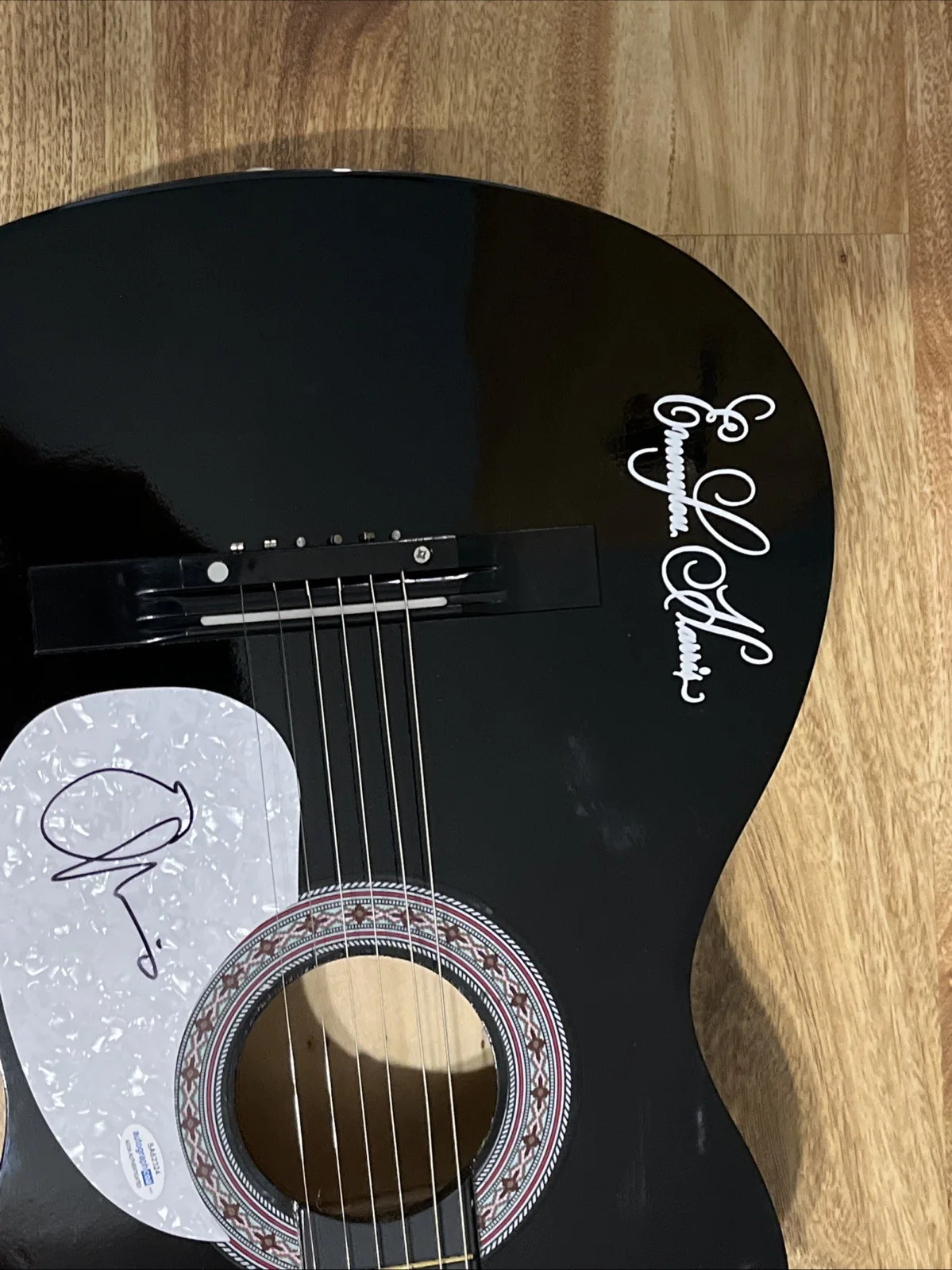 EMMYLOU HARRIS SIGNED FULL-SIZE BLUE GUITAR COUNTRY STAR ACOA AUTO Country Star, image 3
