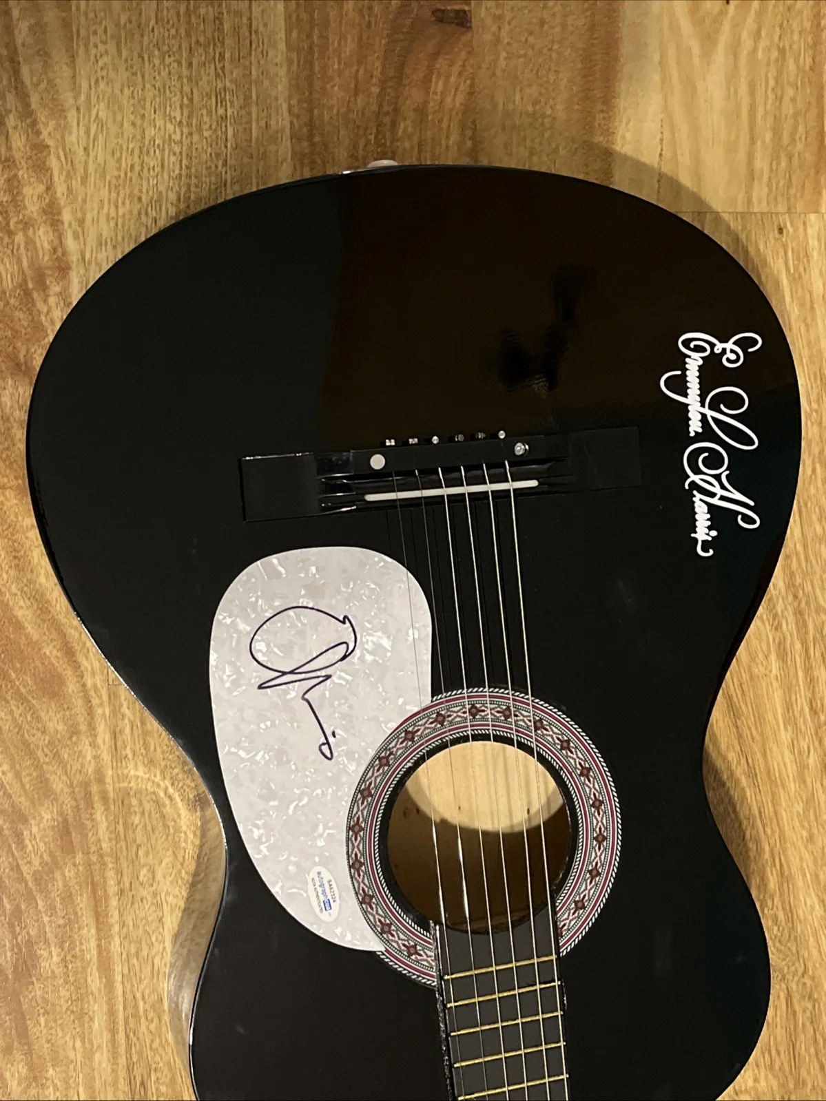 EMMYLOU HARRIS SIGNED FULL-SIZE BLUE GUITAR COUNTRY STAR ACOA AUTO Country Star, image 4