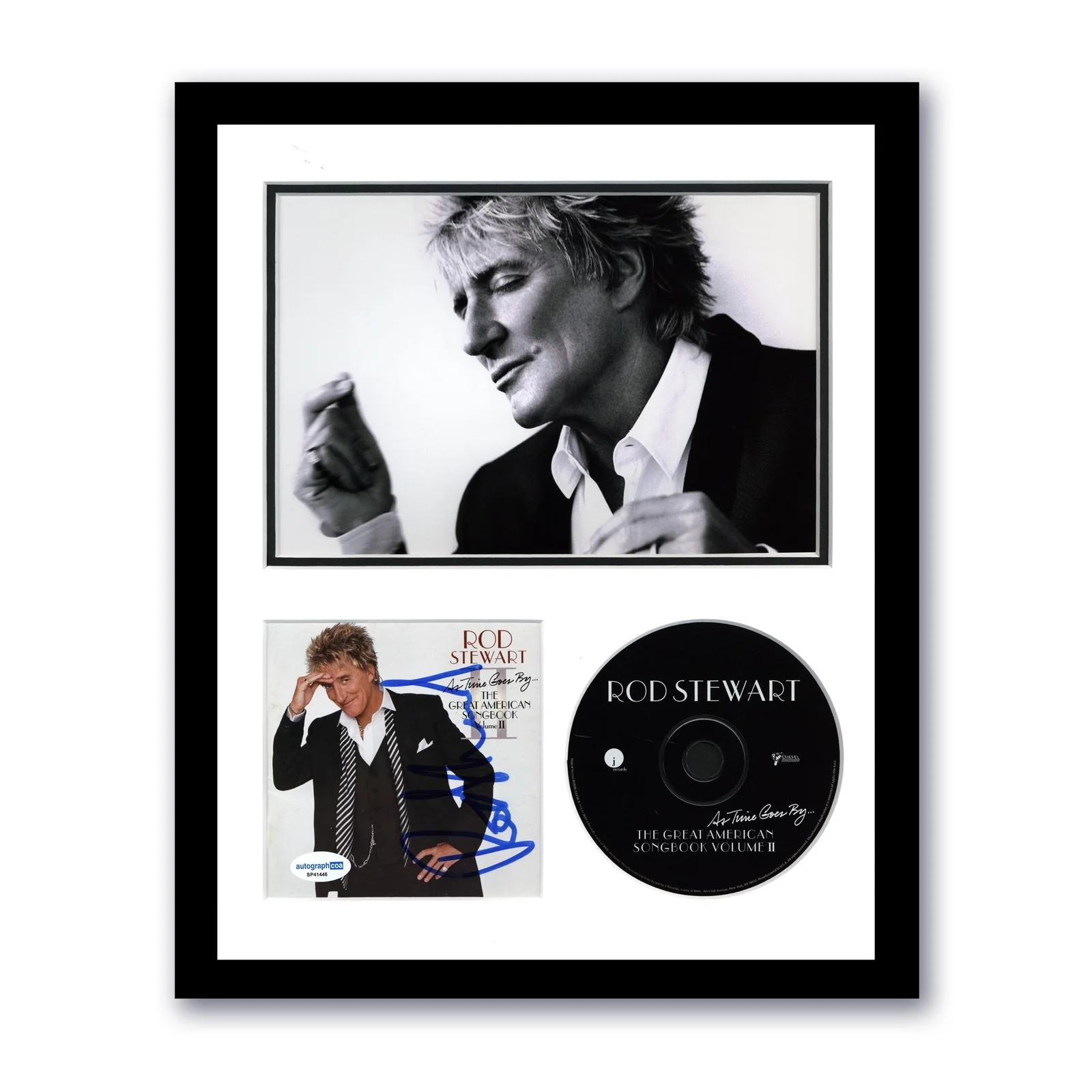 Rod Stewart — Rod Stewart "The Great American Songbook" SIGNED Framed 11x14 CD Display B ACOA