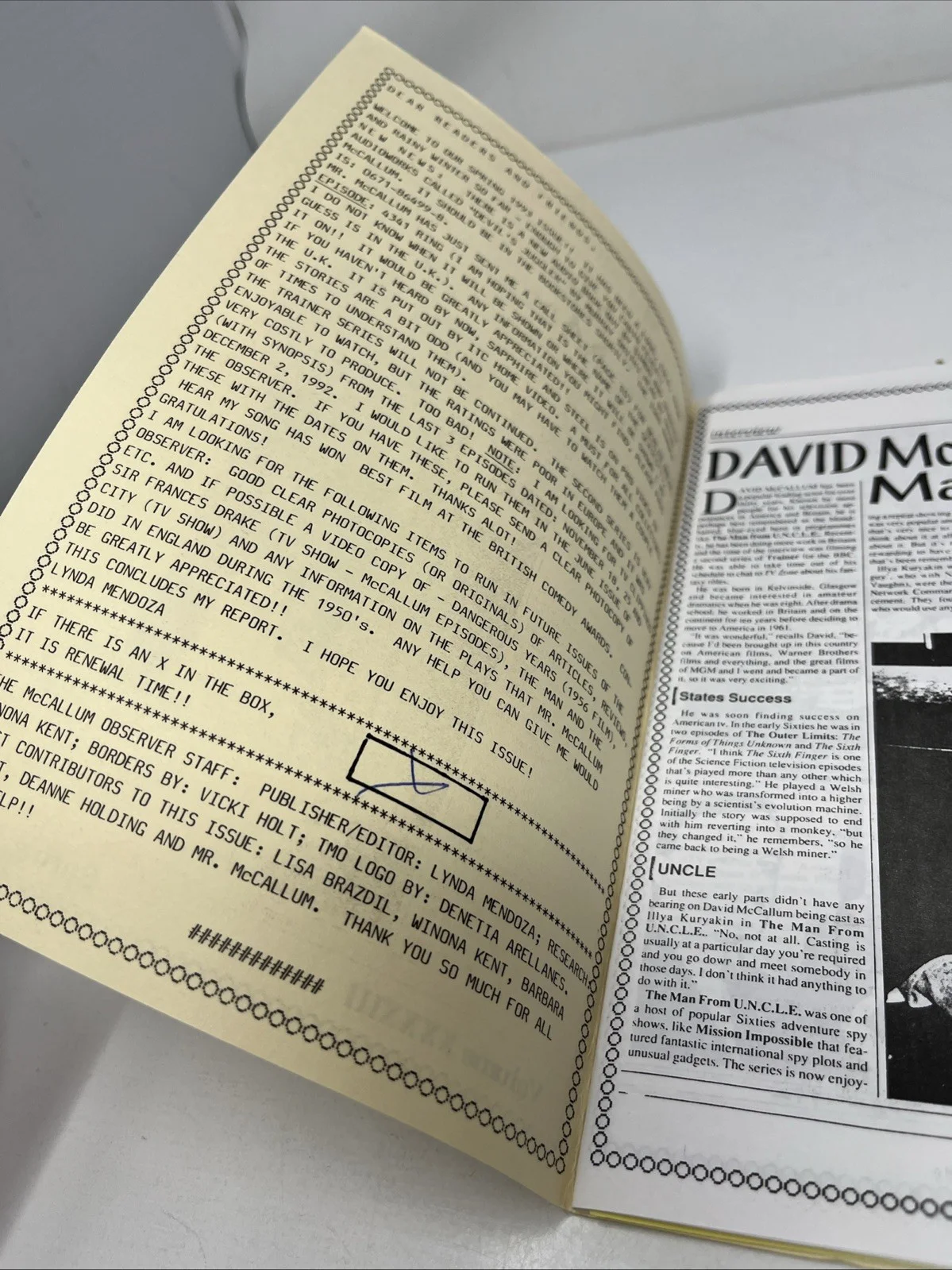 McCallum Observer Fanzines Lot, Man from U.N.C.L.E. 1993 1994 Authorized, изображение 3