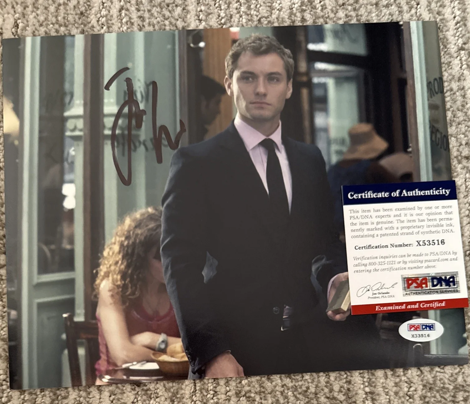 Jude Law SIGNED PHOTO Autograph COA PSA Certification 8x10, image 2
