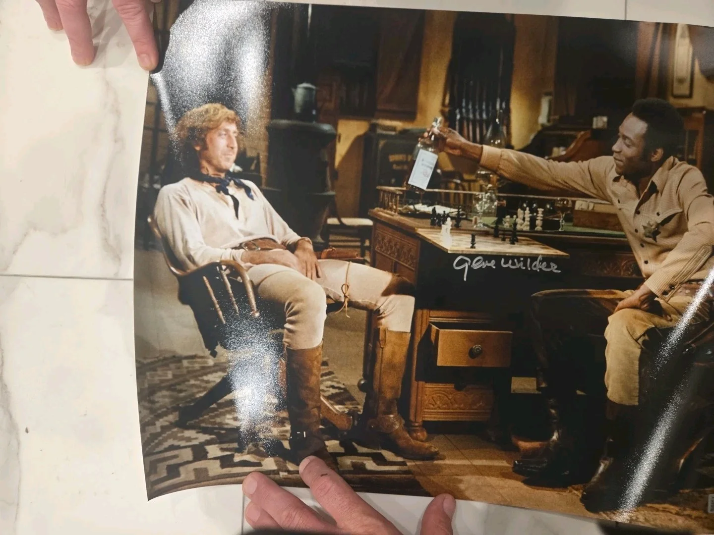 Gene Wilder — GENE WILDER SIGNED BLAZING SADDLES PHOTO CERTIFICATE 16 X 20, image 2