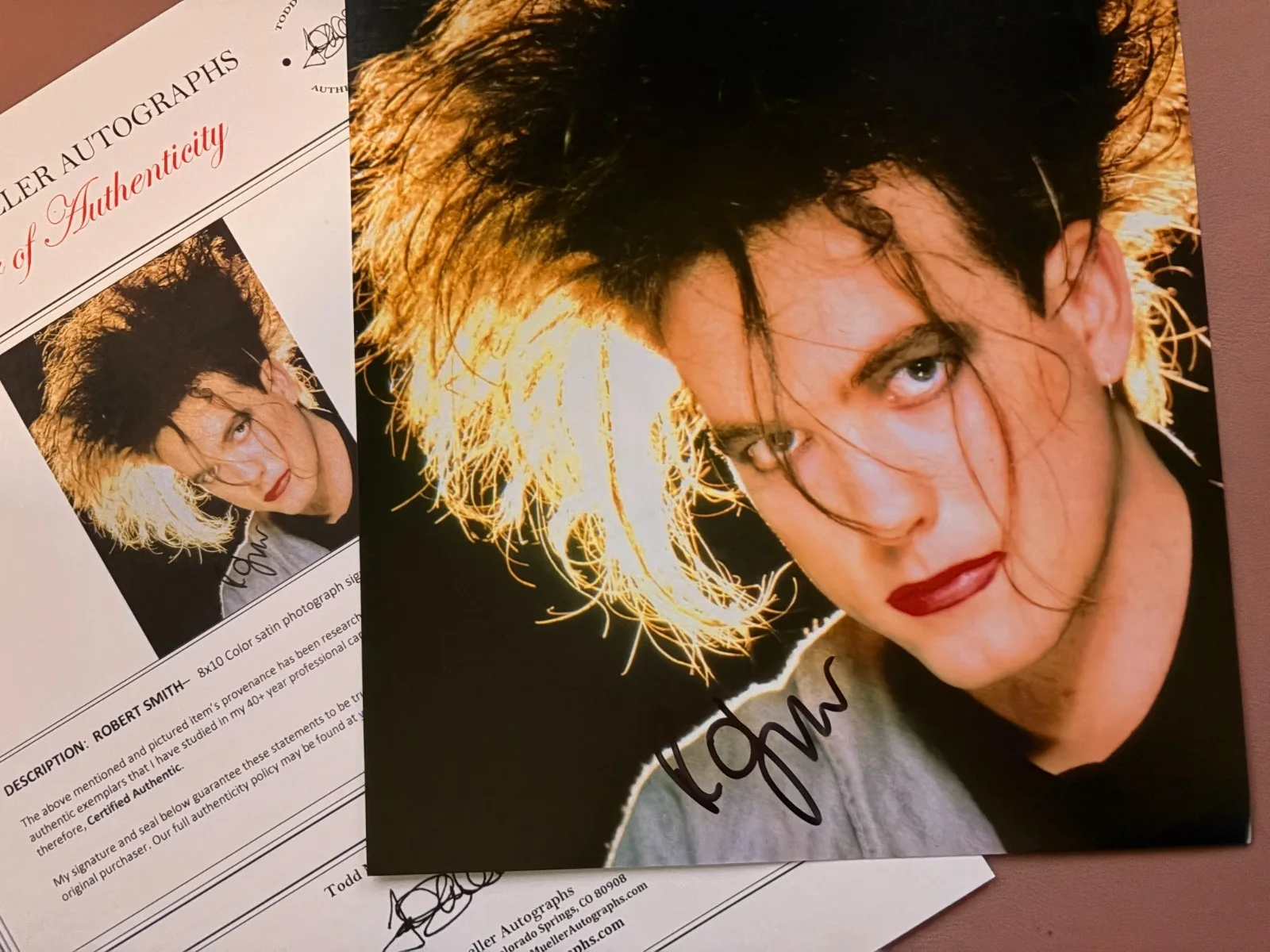 ROBERT SMITH Signed•The Cure• 8x10•BW• Todd Mueller Autographs COA, image 2