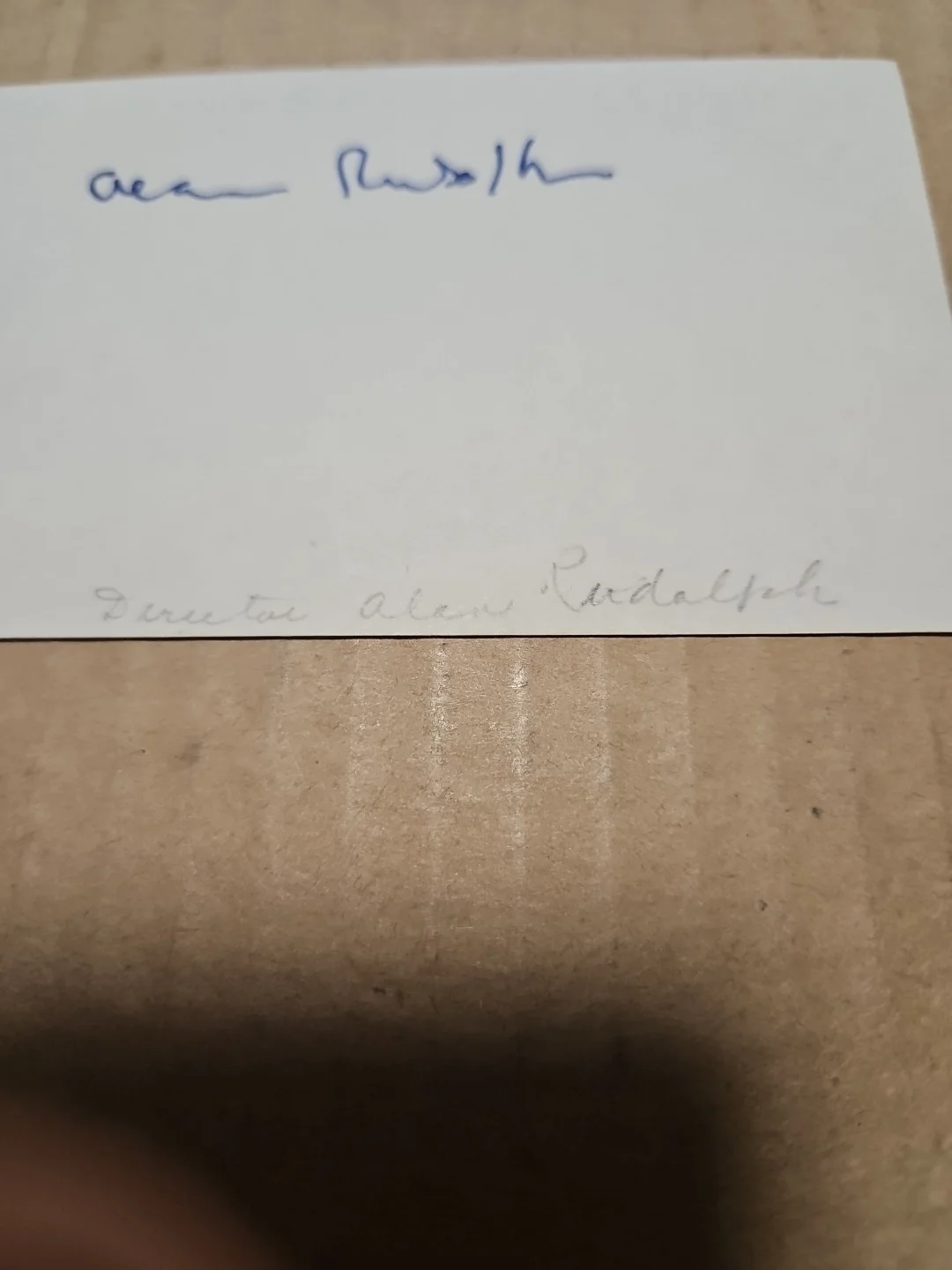 alan rudolph — Alan Rudolph Signed 3x5 Index Card. Director/Screenwriter, image 3