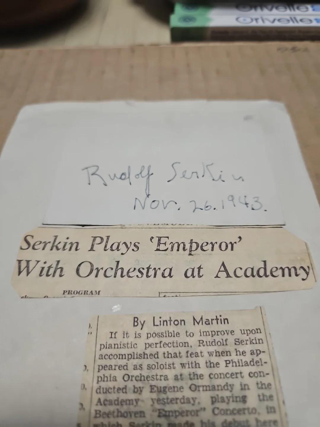 Rudolf Serkin Signed Card W/ Article. Austrian-American Pianist, image 3