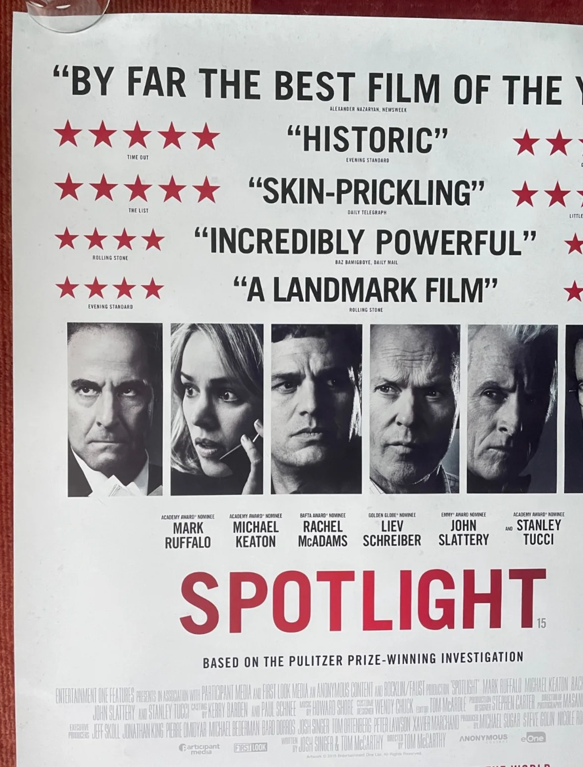 SPOTLIGHT (2015) Original UK One Sheet Movie Poster Mark Ruffalo, Rachel McAdams, изображение 2