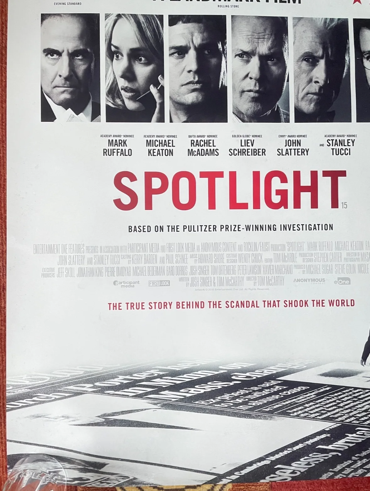 SPOTLIGHT (2015) Original UK One Sheet Movie Poster Mark Ruffalo, Rachel McAdams, изображение 4