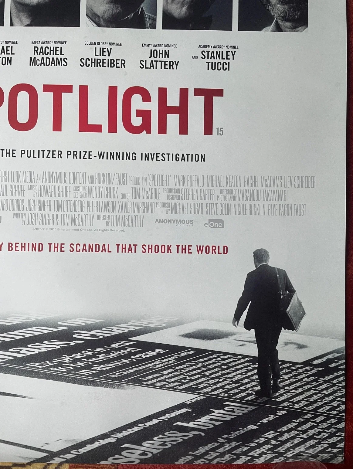 SPOTLIGHT (2015) Original UK One Sheet Movie Poster Mark Ruffalo, Rachel McAdams, изображение 5