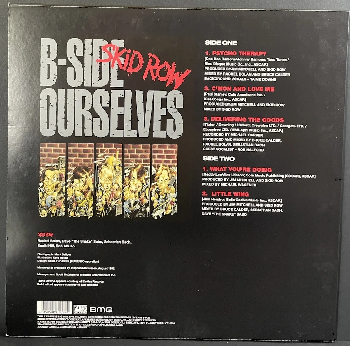 Sebastian Bach Signed Skid Row B Side Ourselves Album Vinyl Record, изображение 4