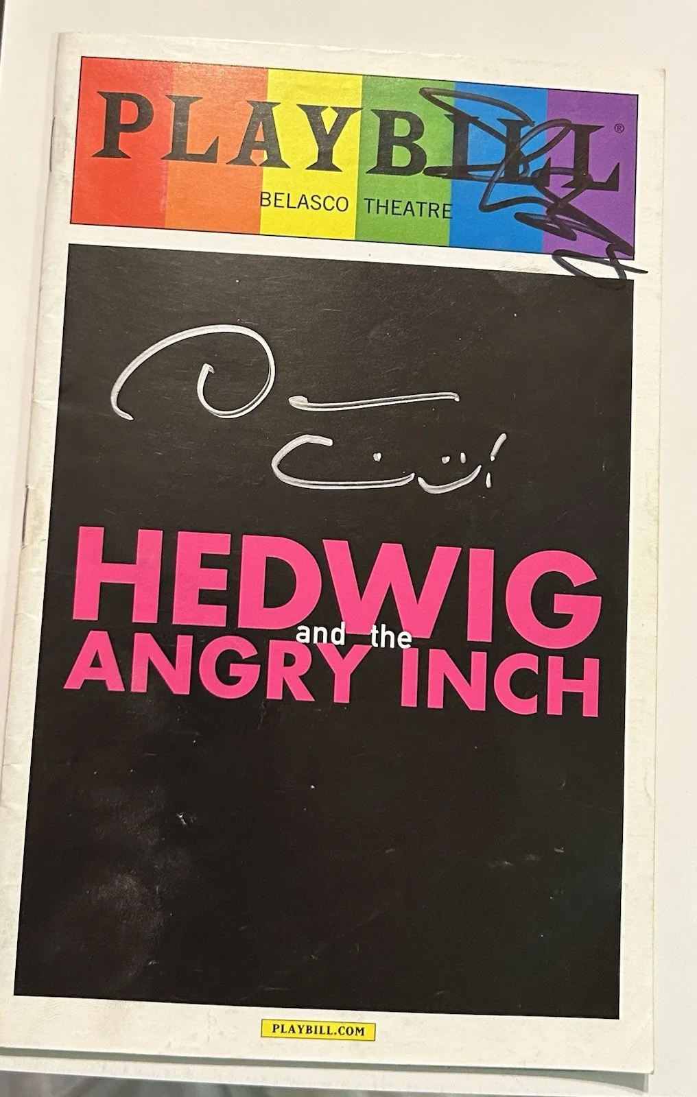 DARREN CRISS SIGNED HEDWIG AND THE ANGRY INCH PRIDE RAINBOW PLAYBILL GLEE 2015, image 3