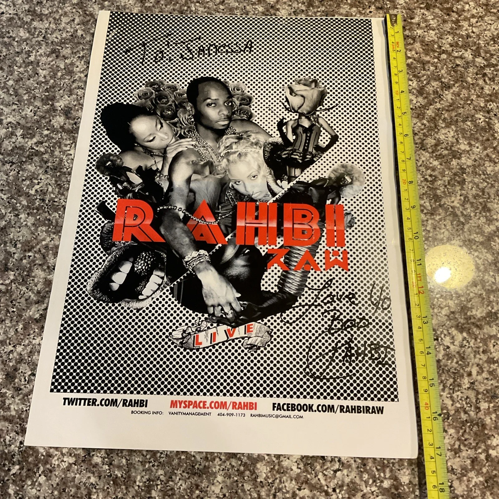 12x17 Rahbi Promotional Poster Signed By Artist. Inscribed, image 2