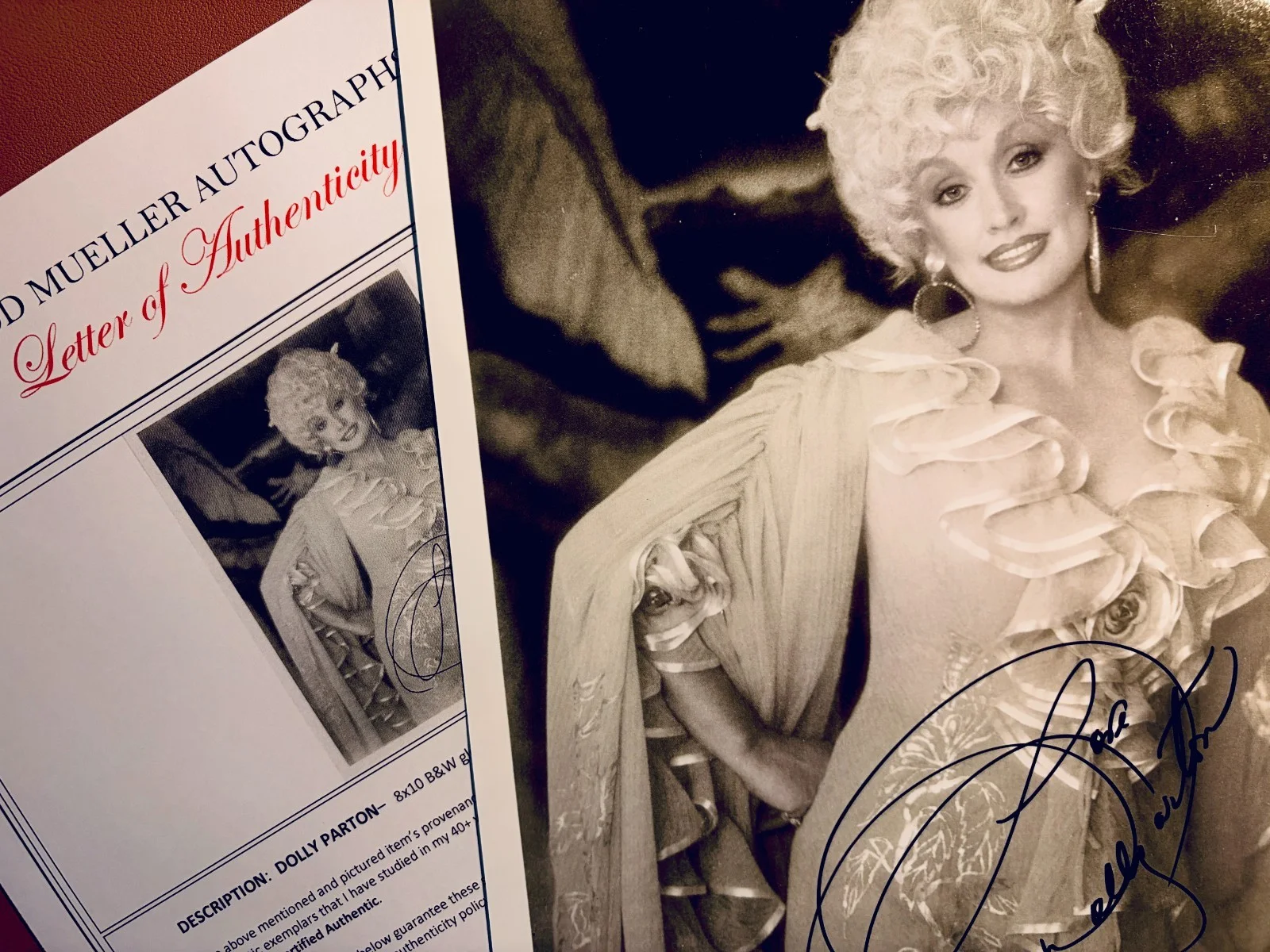 Dolly Parton Signed•Vintage•Young•8x10 Mint Auto•Todd Mueller Autographs COA, изображение 2