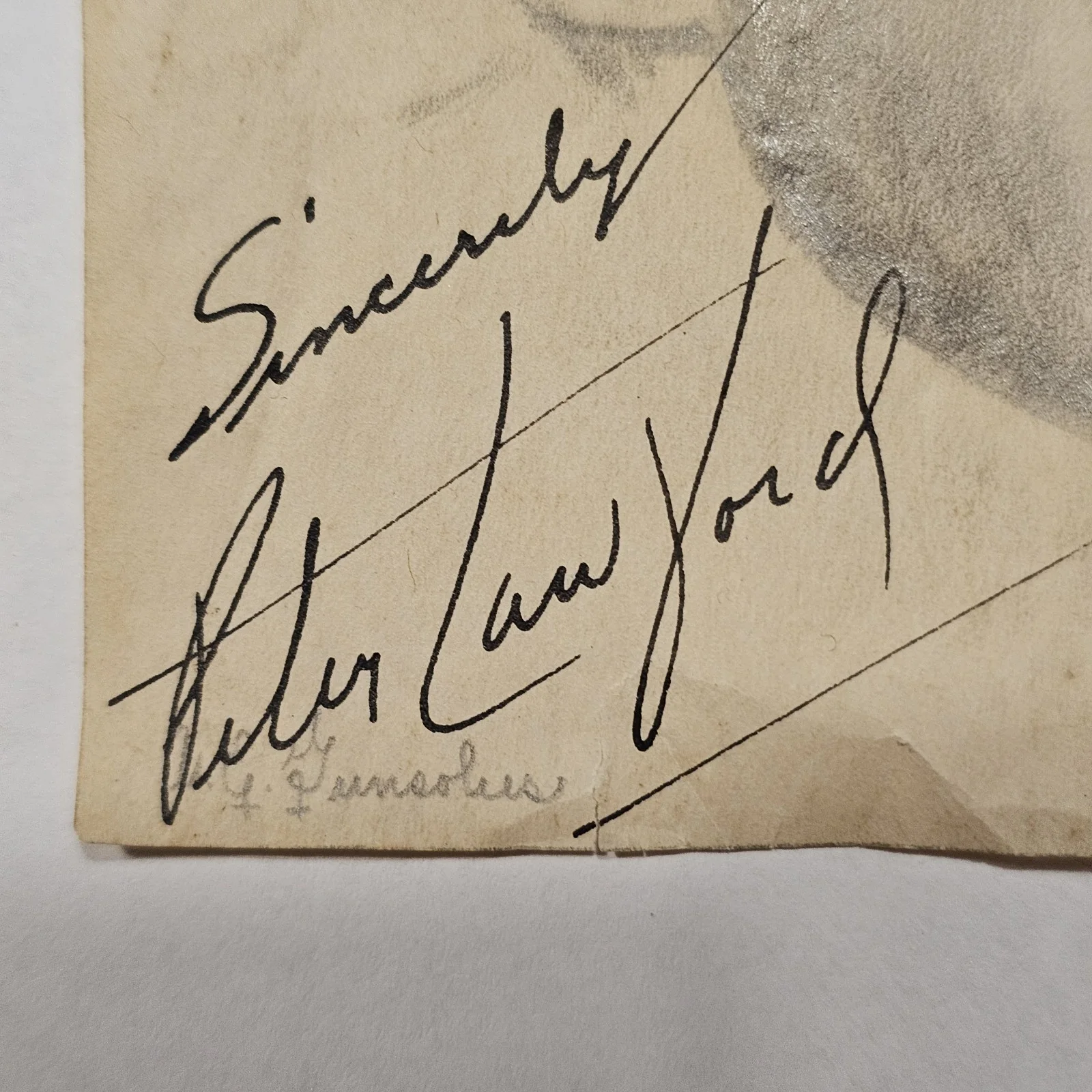 E. Gonsalves — Authentic Signed Peter Lawford Portrait Pencil Hand Drawn, image 3