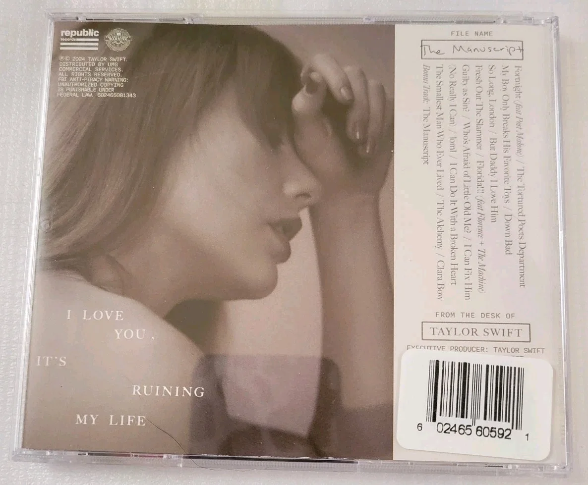 Taylor Swift Signed The Tortured Poets Department CD + Hand Signed Photo Insert, изображение 2