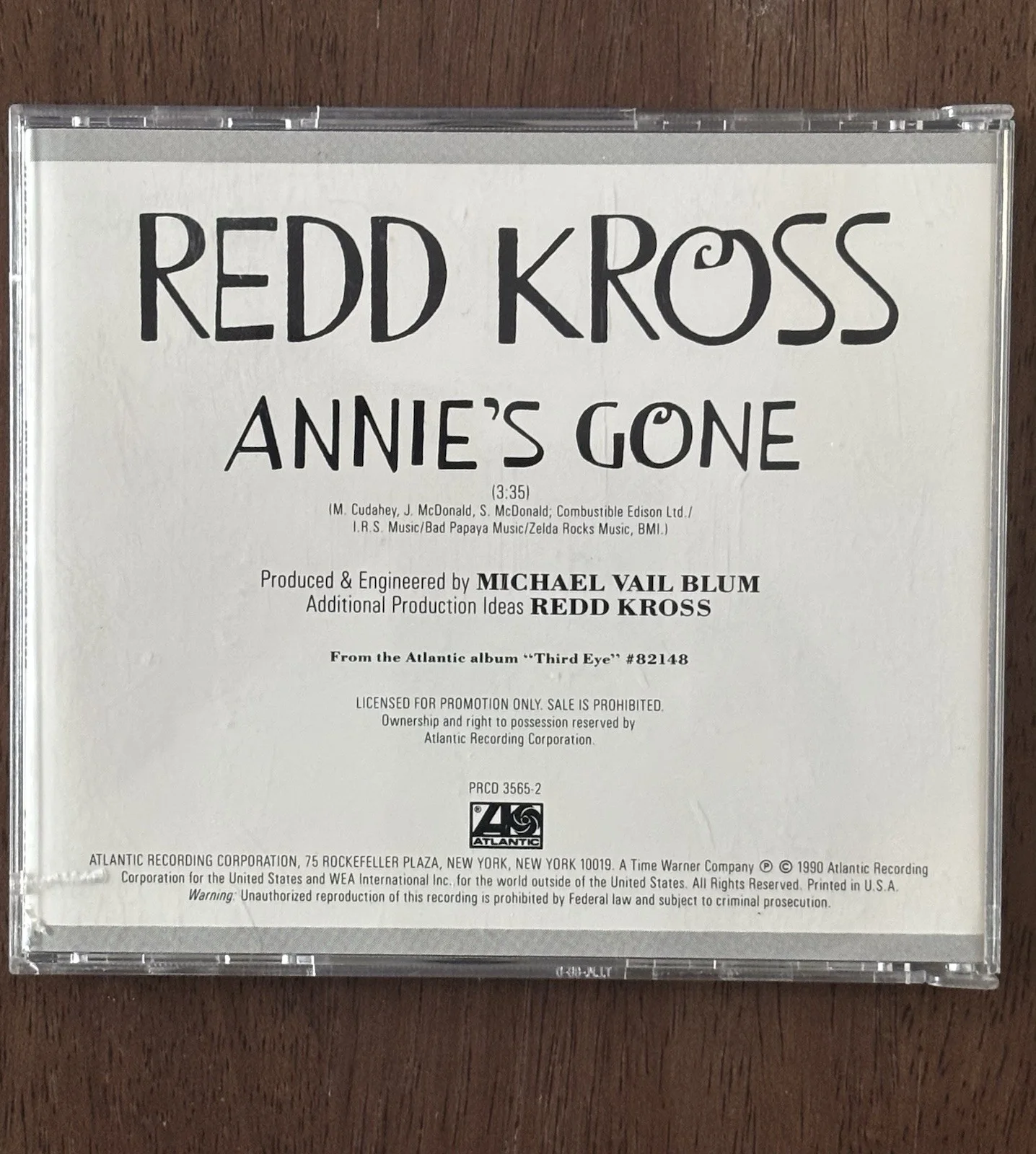 Vintage Red Kross Annie’s Gone Autographed CD Single Mint, image 2