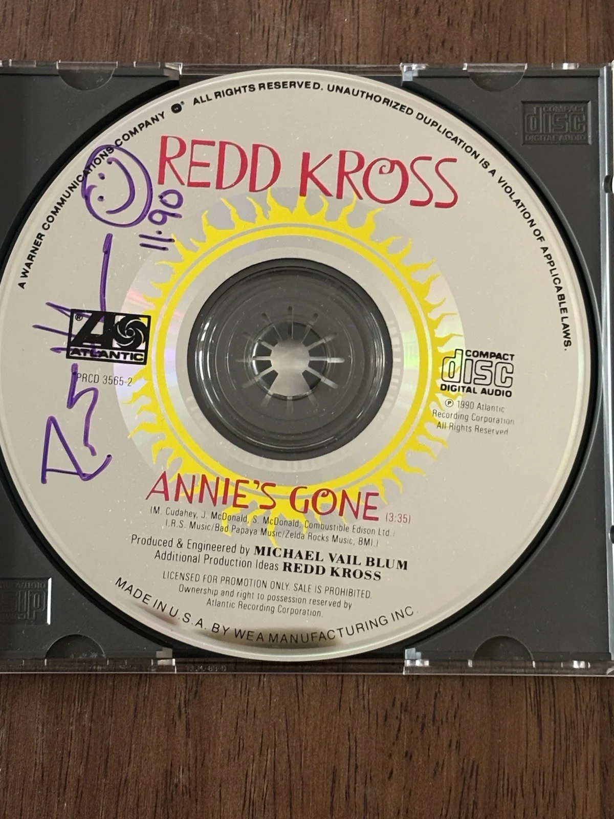 Vintage Red Kross Annie’s Gone Autographed CD Single Mint, image 3