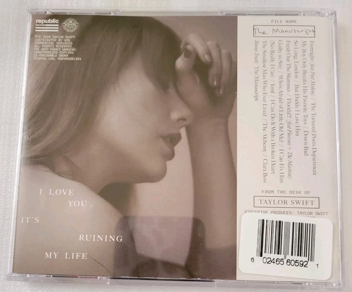 Taylor Swift Tortured Poets Department CD w/Signed Insert From TS Store., image 2