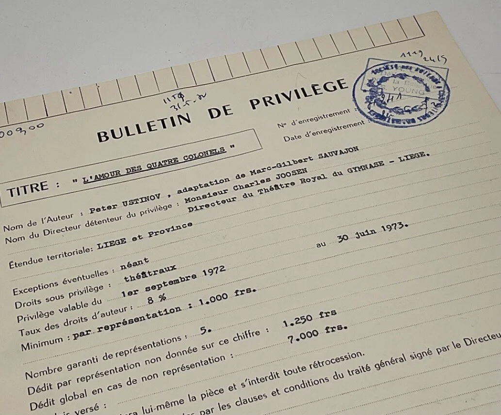 Peter Ustinov, Charles Joosen — British Film Star And Author, PETER USTINOV, Signed Acting/Writing Contract, изображение 2