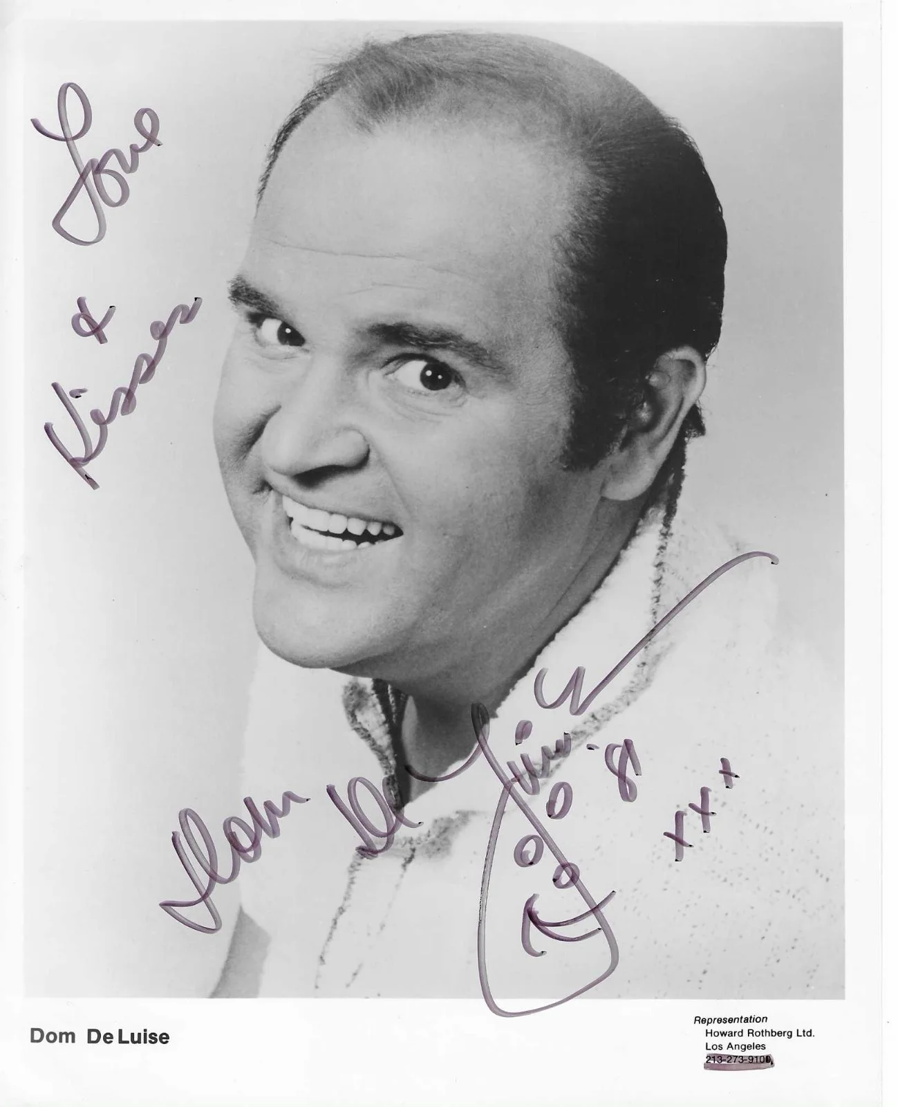 DOM DELUISE — UNIQUE DOM DELUISE AUTOGRAPHED 8X10 PICTURE-ACTOR--COMEDY MOVIES COA