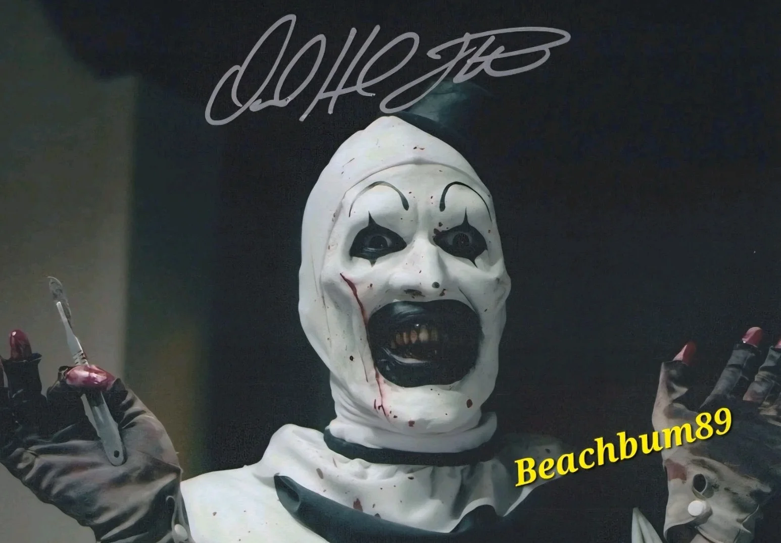 David howard Thornton — "TERRIFIER" - 'DAVID HOWARD' THORNTON as 'Art The Clown Signed 8x10 Photo W/COA, image 4