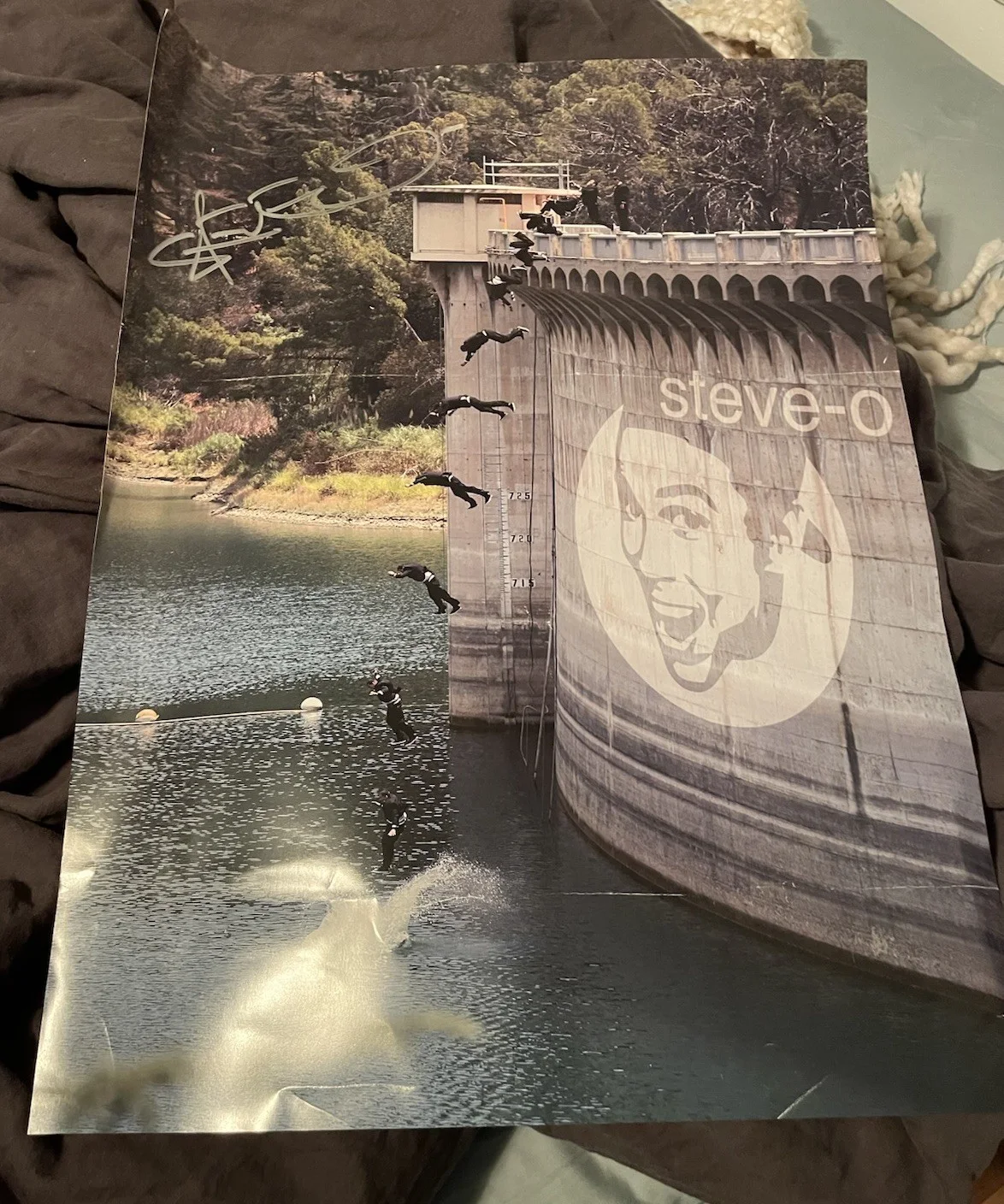 Steve-O — Steve-O Autograph Signed 23.50x13.50 Jump Poster Jackass Star Used Poster Rare