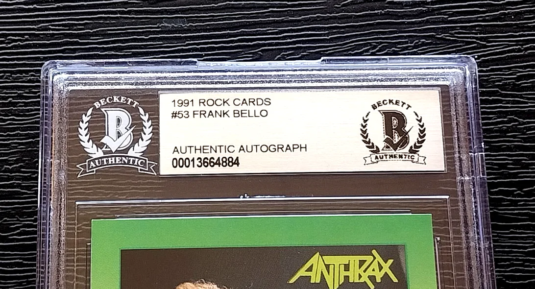 FRANK BELLO ANTHRAX BASSIST AUTOGRAPHED SIGNED 1991 ROCK CARDS CARD BAS BECKETT, image 3
