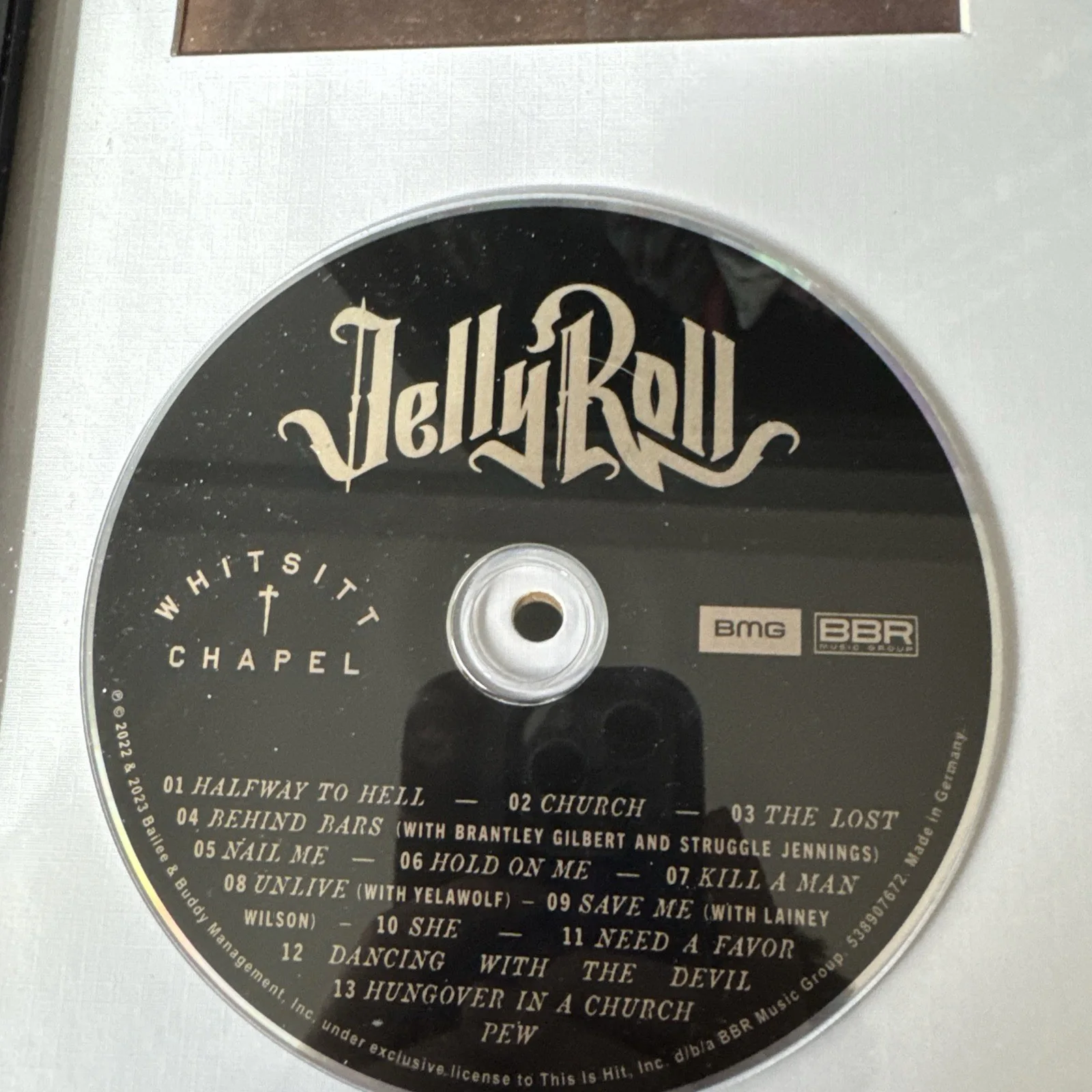 Jelly Roll Signed WHITSITT Chapel Cd And Insert By Jelly Roll With Frame Display, image 3