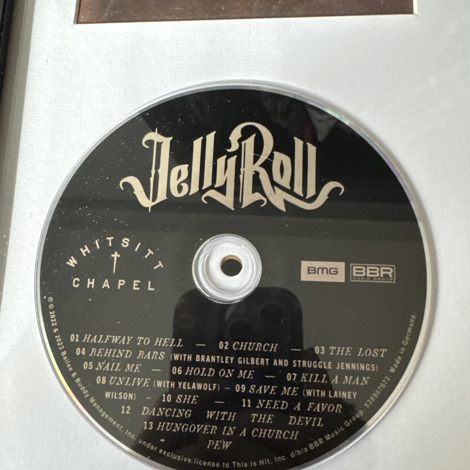 JELLY ROLL SIGNED AUTOGRAPH FRAMED CD Disc And Insert WHITSITT CHAPEL ALBUM, image 3
