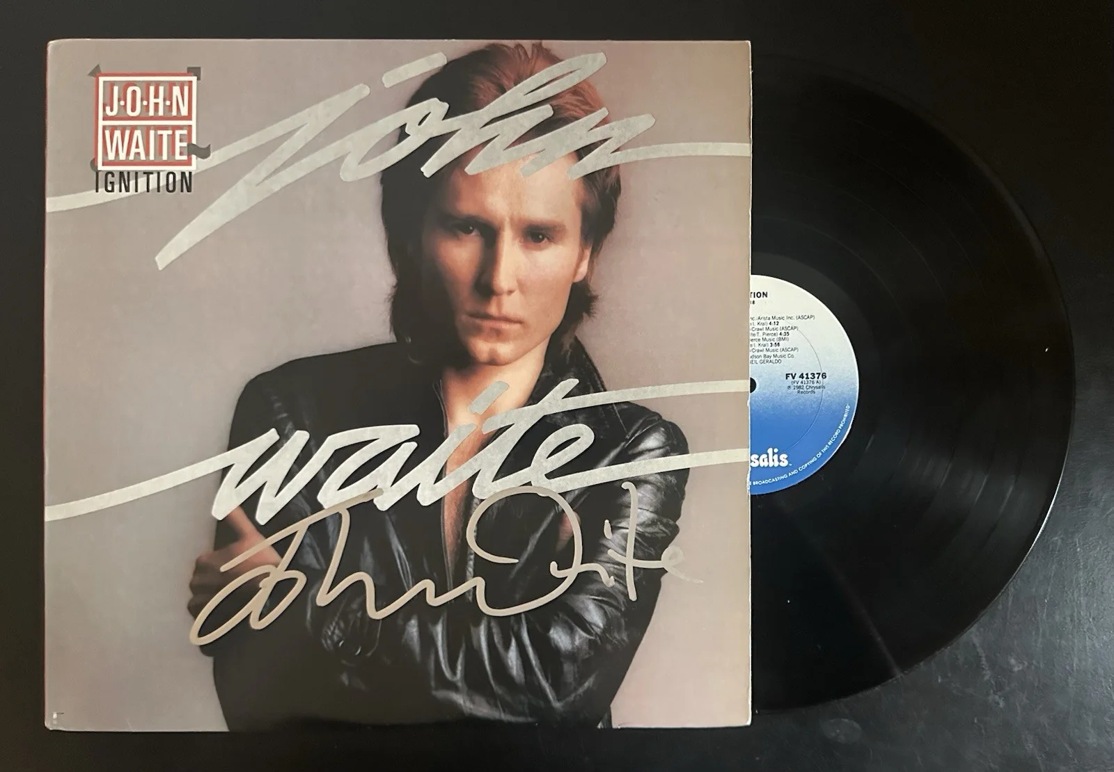 JOHN WAITE SIGNED IGNITION VINYL RECORD ALBUM LP EXACT VIDEO PROOF, image 3